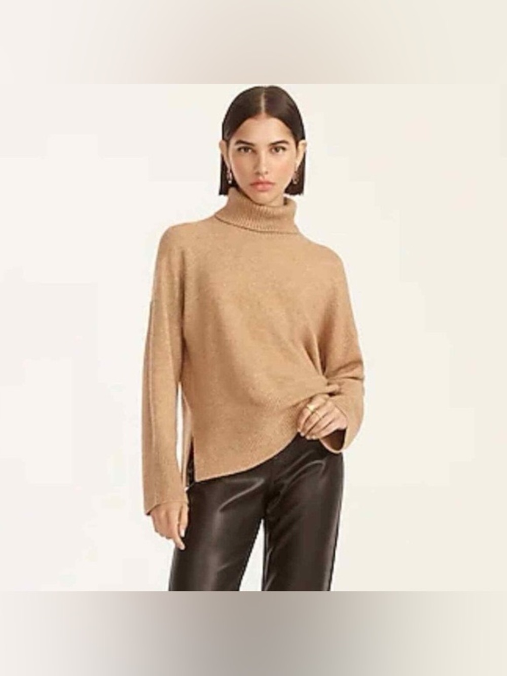 J. Crew Camel Merino Wool Turtleneck Sweater XS
